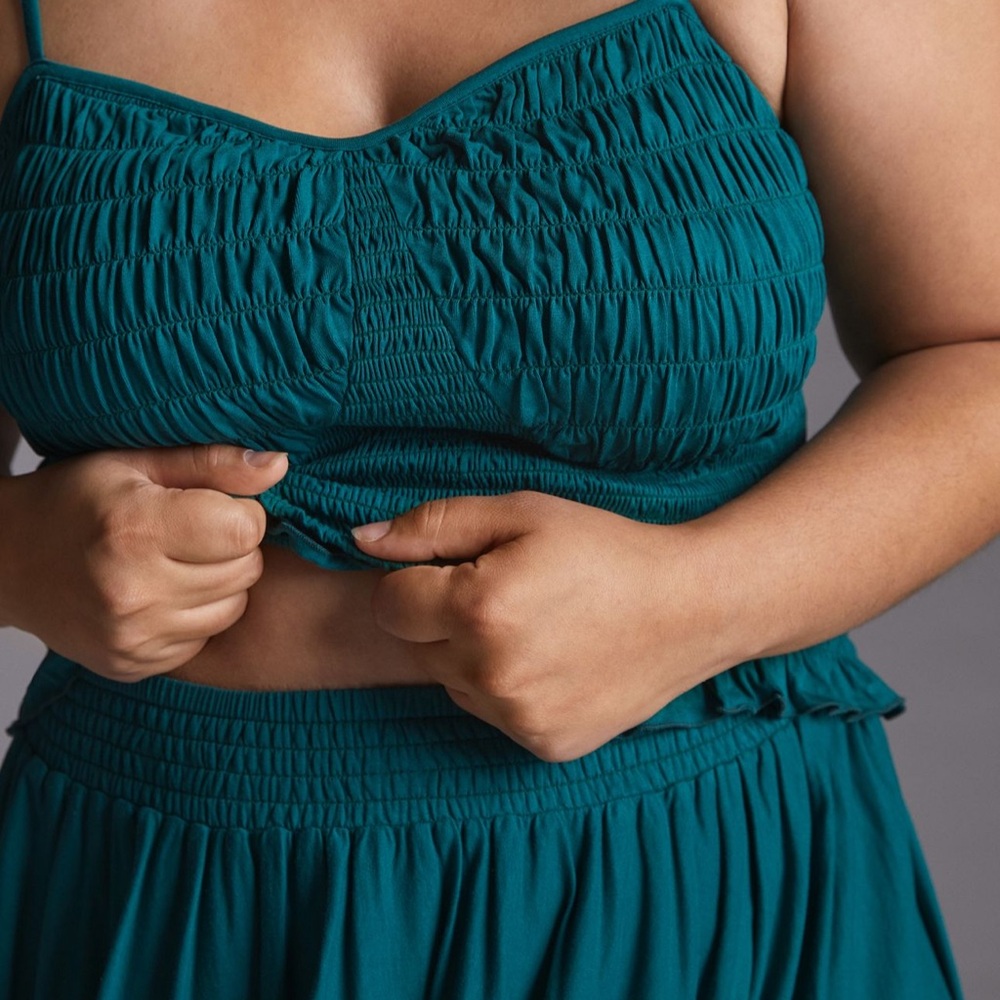 Anthropologie Teal Maxi Skirt and top set - Picture 6 of 8